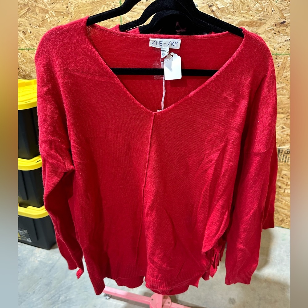Fuzzy Red Sweater
